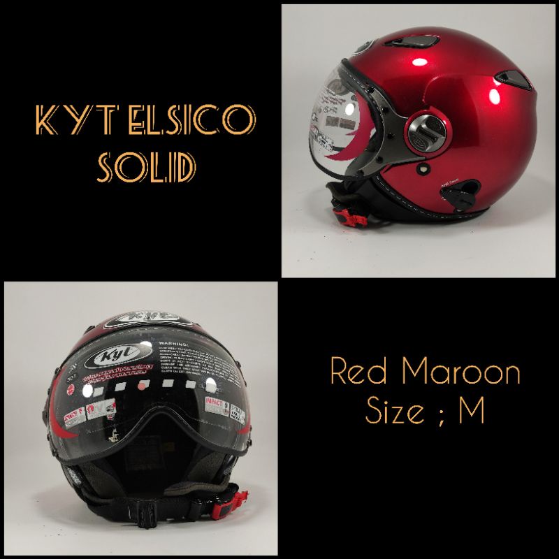 HELM KYT ELSICO SOLID ORIGINAL MERAH MARON