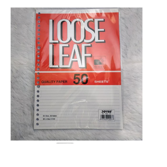 

Joyko Loose Leaf Rule Plain Grid Dot B5 50 /B5100/ Is Kertasi File / Isi Binder / 50 &100 Lembar