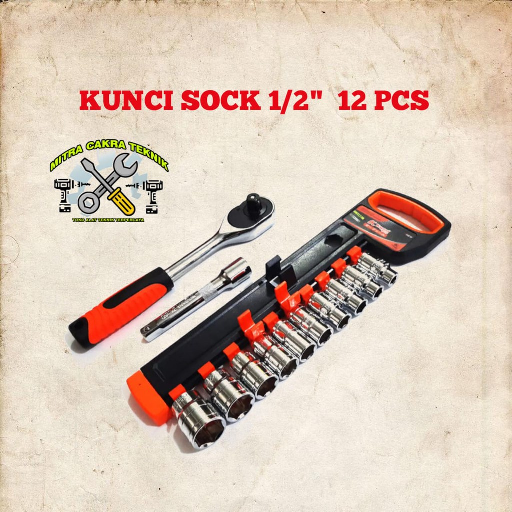 murah kunci shock   sock set 1 2 inch 12 pcs yukido   kunci pas 46 pcs  kunci shock wrench set 1 4 b