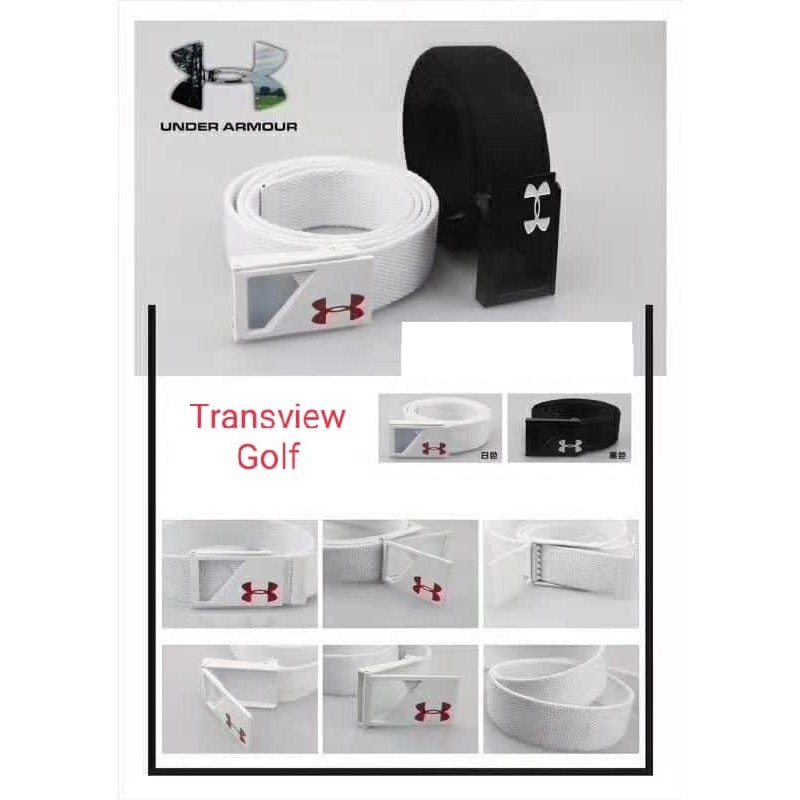 Under Armour Golf Belt Tali Pinggang Black & White Import