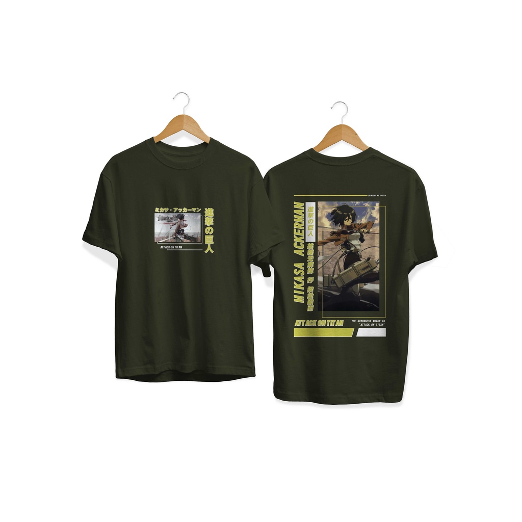 BAJU KAOS ANIME MIKASA ACKERMAN SHIGENGKI NO KYOJIN ATTACK ON TITAN