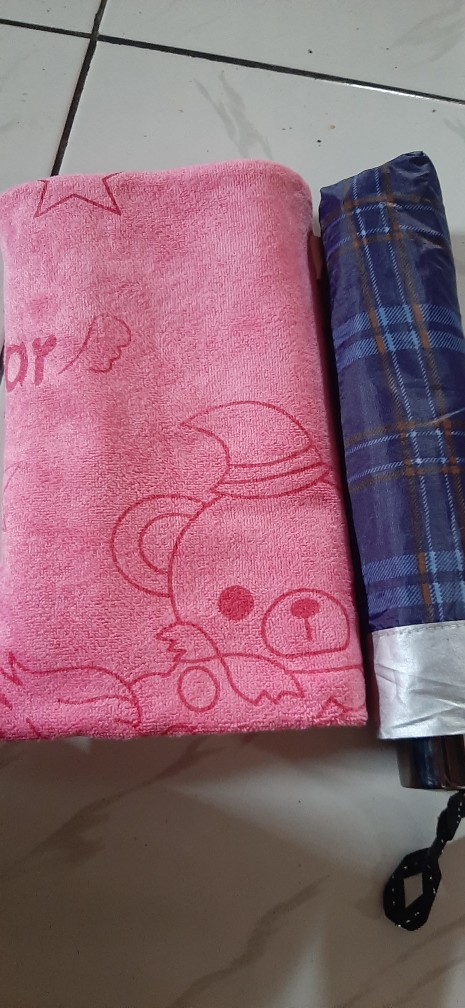 Payung Lipat Ruji 10 Jumbo List Kotak Dalam Silver {free Buble Wrap)