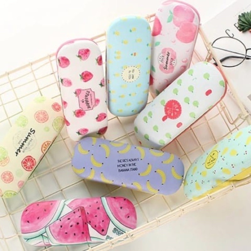 Kotak Kacamata Motif Buah Tempat Penyimpanan Kacamata Glasses Case Hardcase Handcase Tempat Kaca Mata Fashion