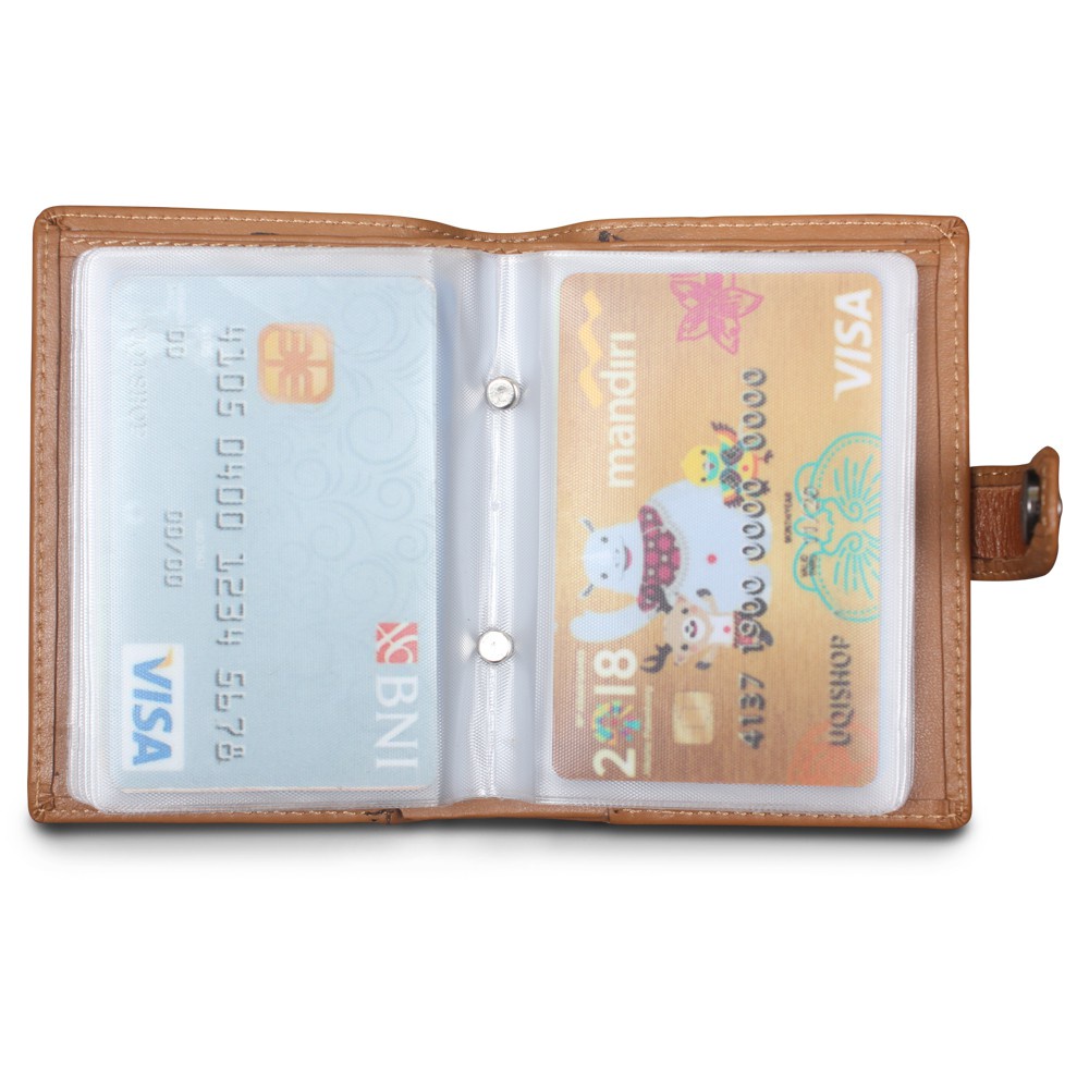 Dompet Kartu Mini Kulit Sapi Asli Wanita Pria 16 Slot Card Slot  Original Qi Leather - CH02