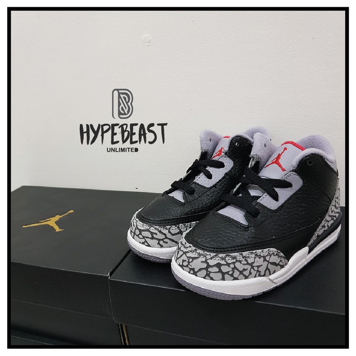 jordan 3 black cement toddler