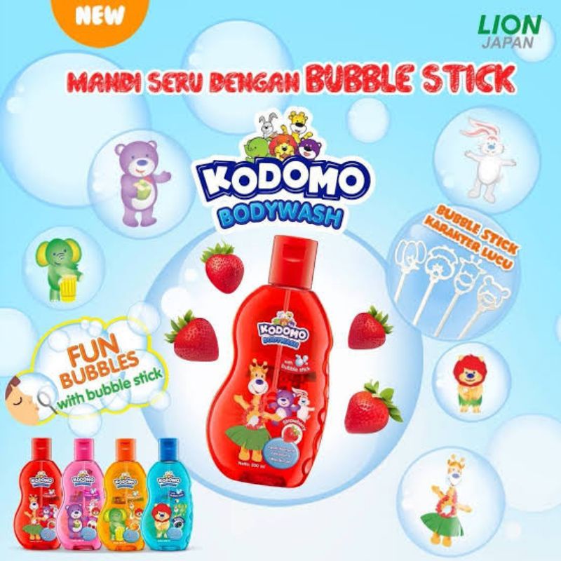 ORIGINAL KODOMO BODYWASH GEL STRAWBERRY 200 ML / SABUN MANDI ANAK GEL