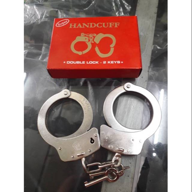 Handcuff new-borgol tangan double lock survival kit TNI polri security