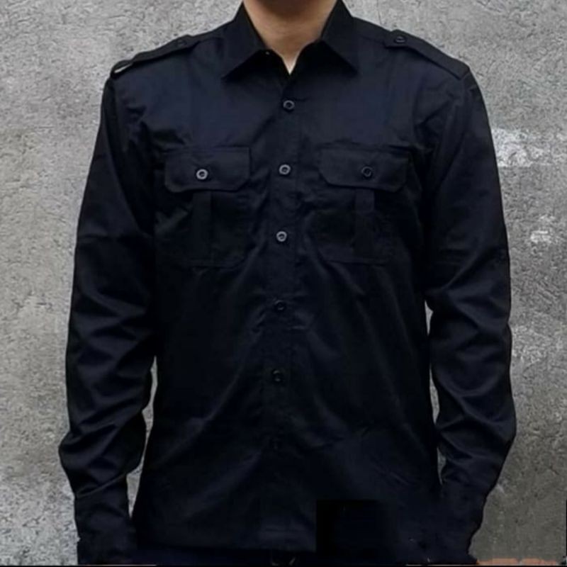 Kemeja pdl hitam/kemeja lapangan/baju pdl/kemeja tactical grosir/Kemeja hitam pdl