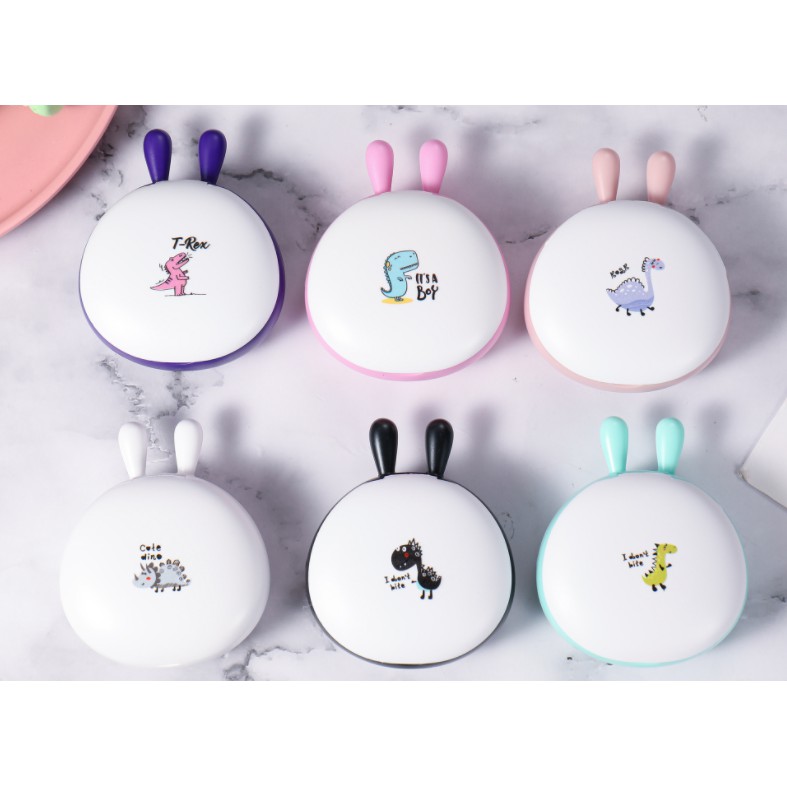 [KA-169] Set Headset Earphone Karakter Dinosaur Mini / Wadah Earphone Motif Kartun Dinosaurus Kecil