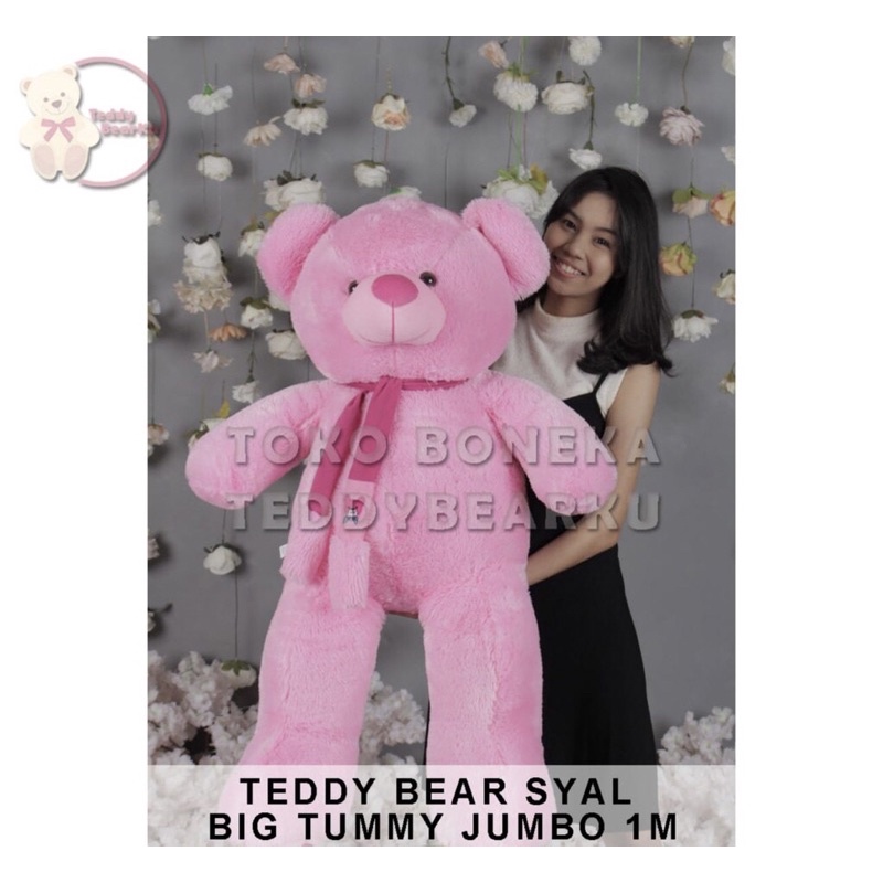 BONEKA BERUANG TEDDY BEAR SYAL Telapak JUMBO 1METER LABEL SNI