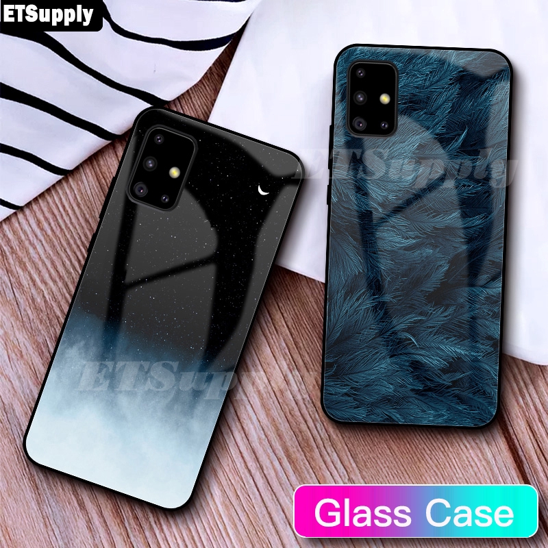 Etsupply Untuk Samsung Galaxy A51 A71 Phone Tempered Glass Full Cover Instagram Case Starry Sky Desi