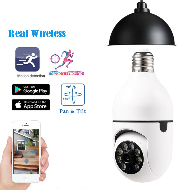 IP CAM CAMERA PTZ BOHLAM GANTUNG FULL LED WITH INFRARED CCTV BULB WIFI APP V380 PANORAMIC/KAMERA IP BOHLAM 360 EYES.