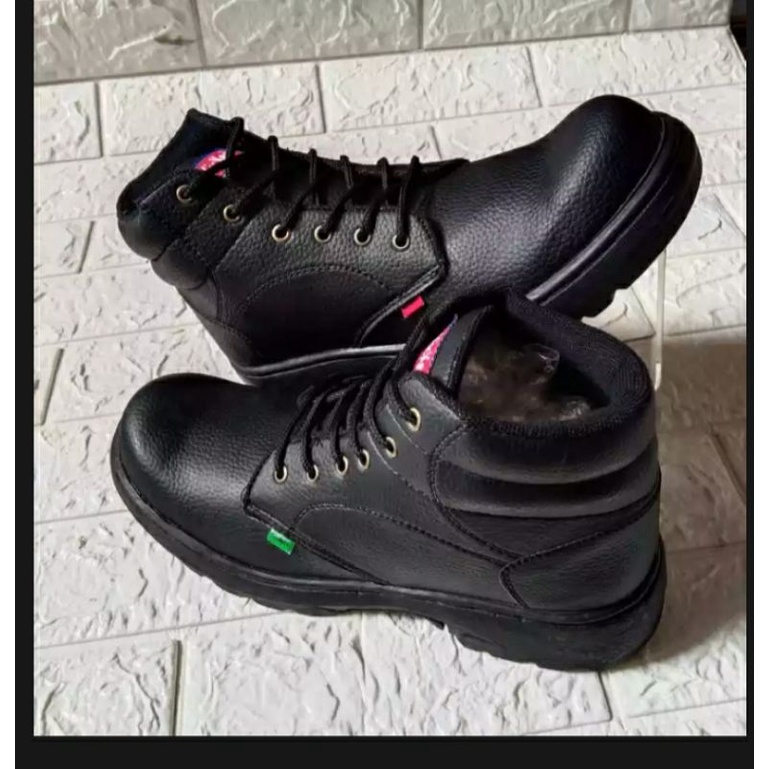 sepatu safety murah boot tali Hitam