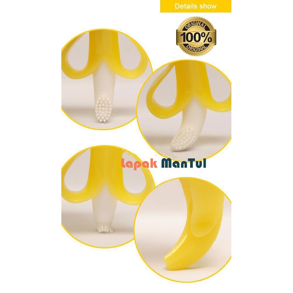 LM-0026 Mainan Gigitan Bayi Pisang - Teether Baby Model Banana - Sikat Gigi Baby Banana