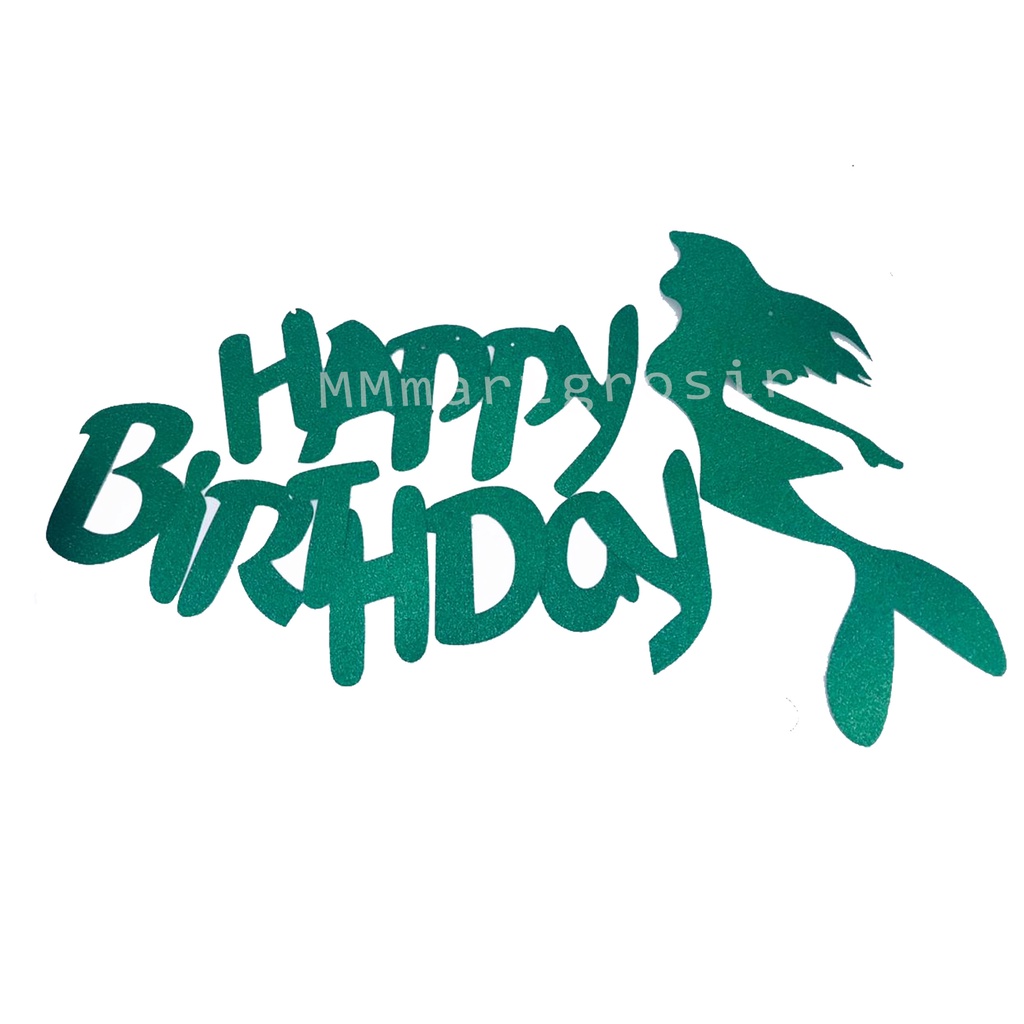 Banner Mermaid / Banner Happy Birthday / Hiasan ulang tahun / Polos