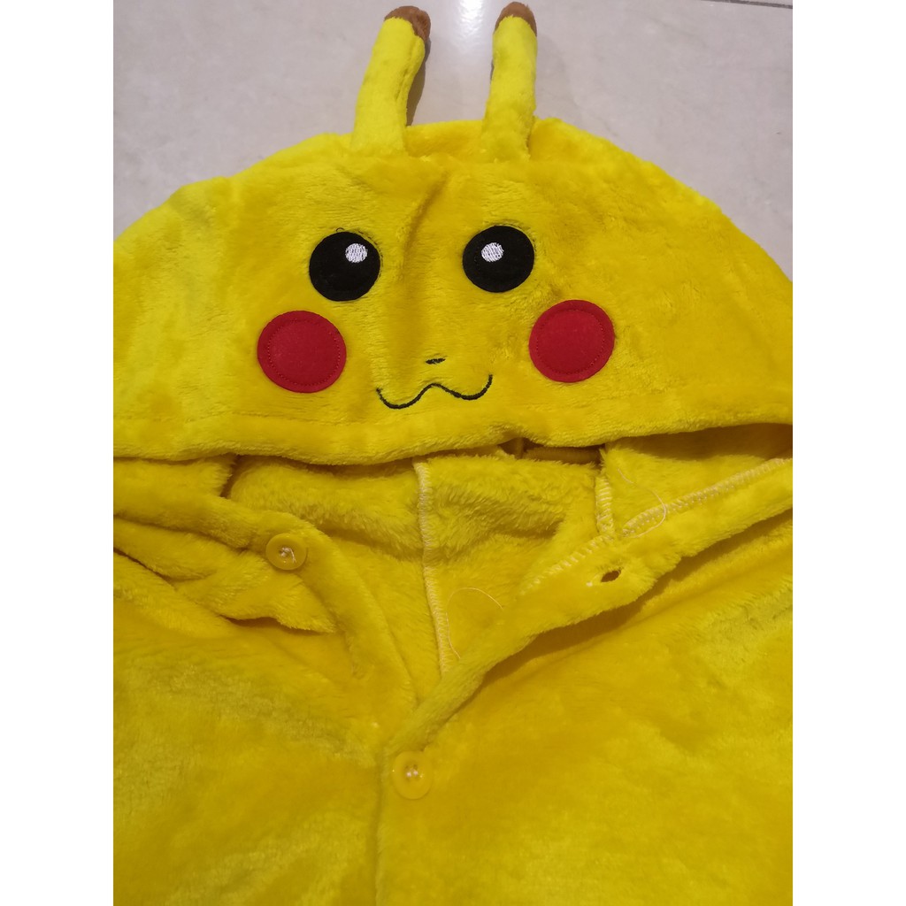 Kostum Karakter Anak Pikachu Impor Lucu Baju Tidur Karakter Cosplay Costume Laki Perempuan Premium