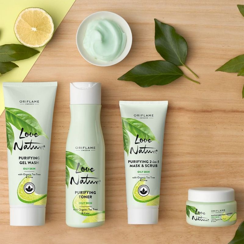 Love Nature Tea Tree &amp; Lime Face Lotion/ Gel Wash/ Toner/ Mask &amp; Scrub/Corective Stick