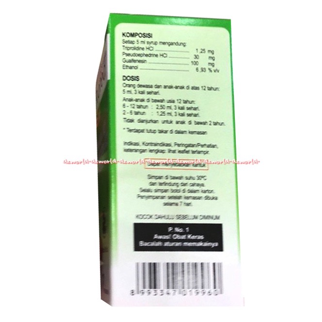 Profed Syrup Triprolidine HCL 60ml Profed DMP Obat Pilek Flu Batuk Gatal Kering Berdahak Profeddmp Profet Merah Hijau Red Green