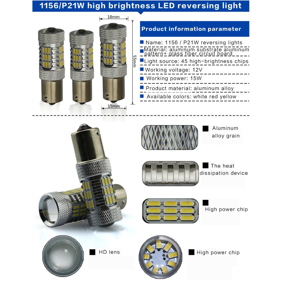 Lampu Led 1156 T15 T20 1157 Untuk Rem / Mundur Mobil / Motor