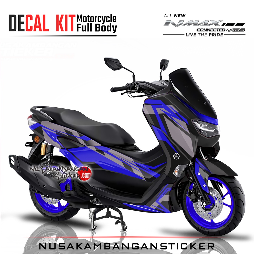 Stiker All New N Max 2020 Hitam Biru Fullbody
