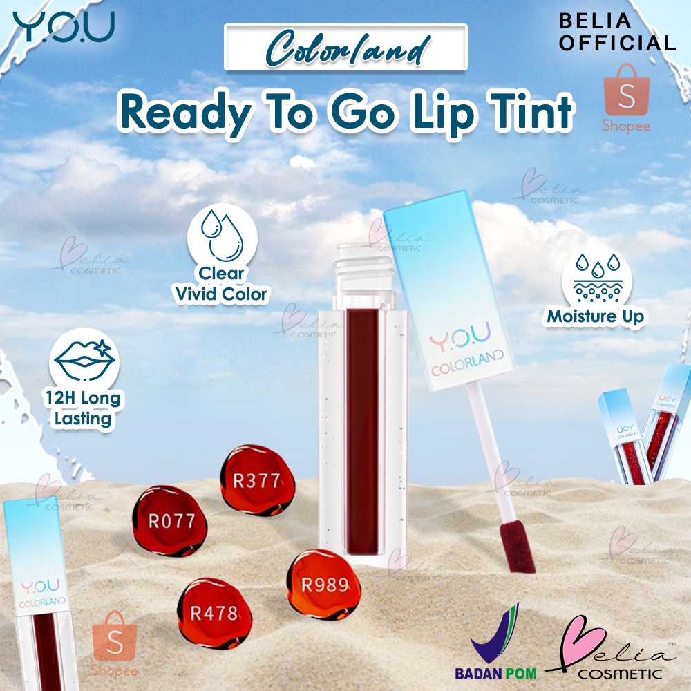 ❤BELIA❤ YOU Colorland Ready To Go Lip Tint | Lip Tint | Pewarna Bibir (✔BPOM)