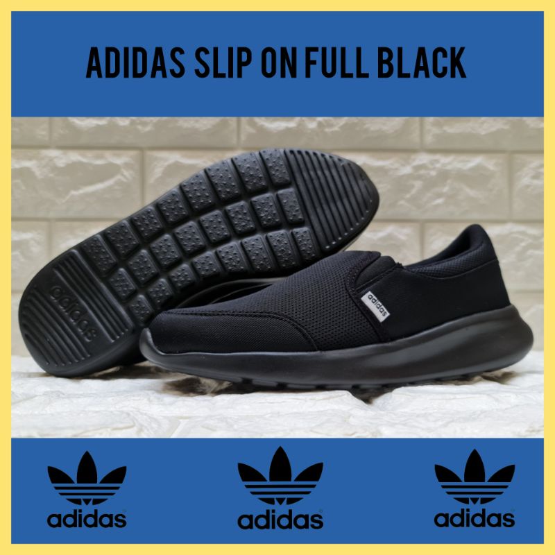 SEPATU ADIDAS SLIP ON HITAM PRIA DAN WANITA SIZE 31 - 44 / SEPATU ANAK DAN DEWASA / SNEAKERS KASUAL PROMO / SEPATU SEKOLAH KULIAH KERJA COWOK CEWEK