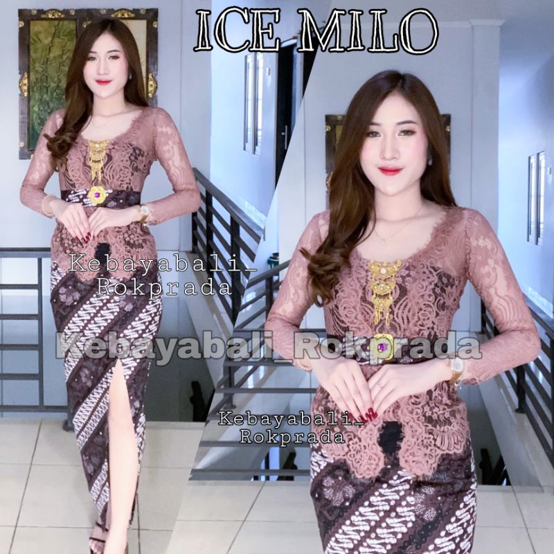 AURA SERIES KEBAYA TEPI DEPAN LENGAN PANJANG MOTIF BUNGA