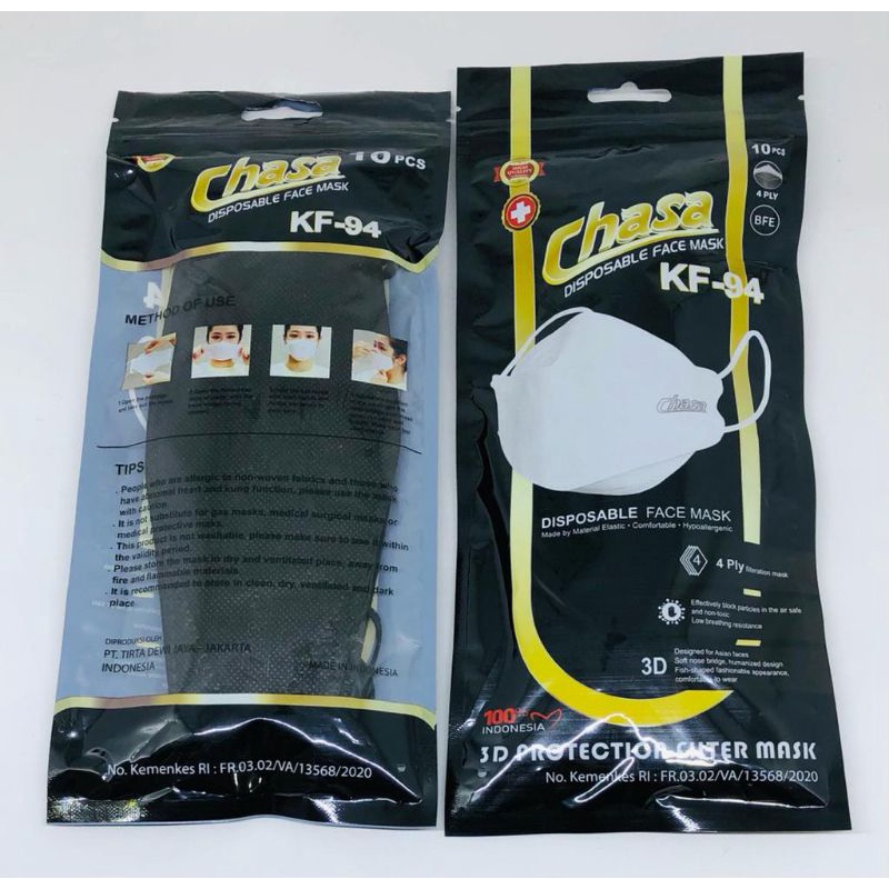 MASKER KF94 CHASA 4 PLY DISPOSABLE FACE MASK SACHET ISI 10 PCS