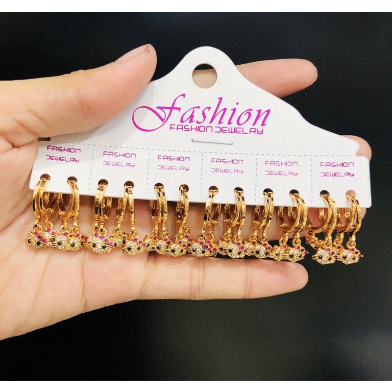 lusinan anting anak hello kitty isi 12 pasang anting perhiasan anak aksesoris fashion anak