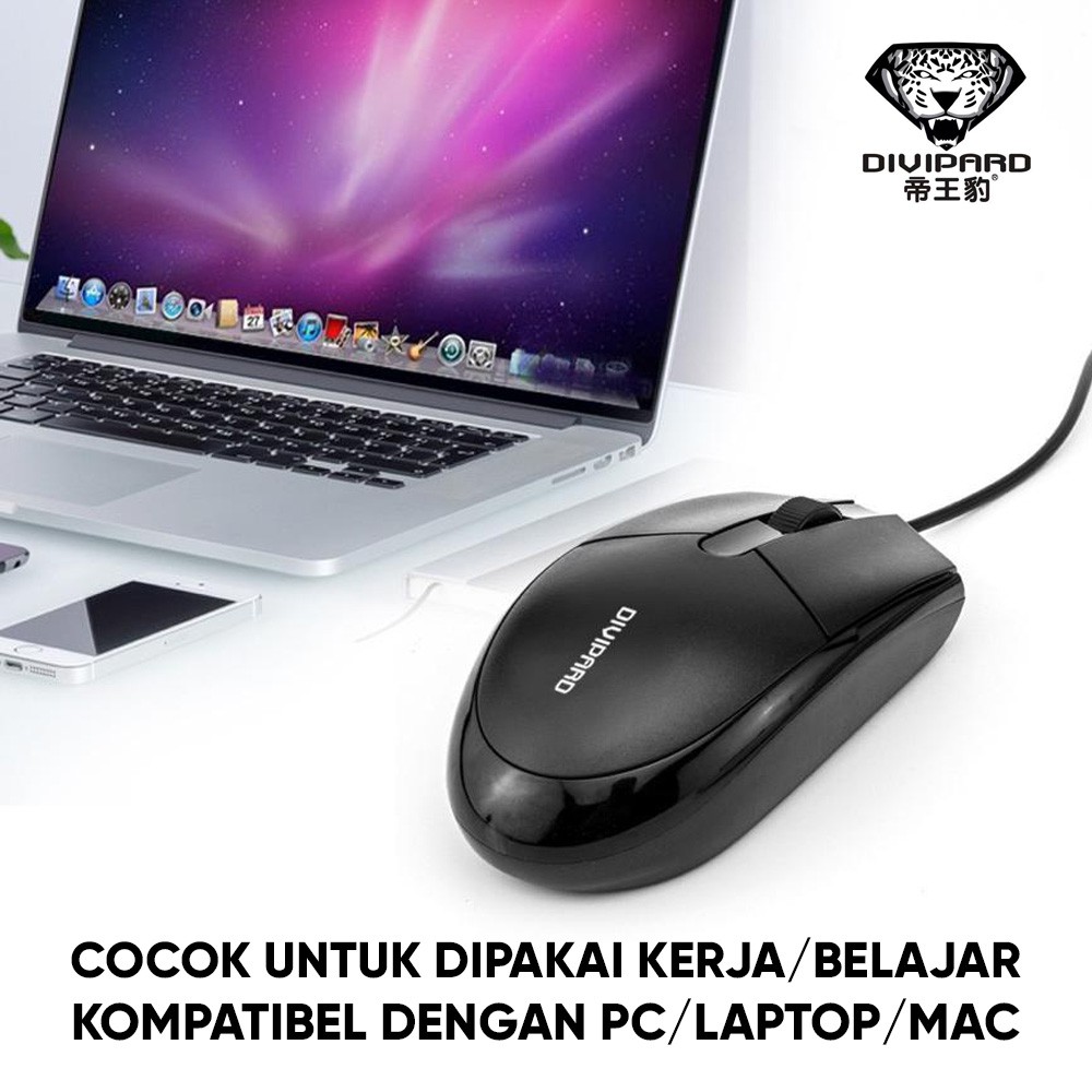 Mouse Kabel USB Divipard OP10 Black