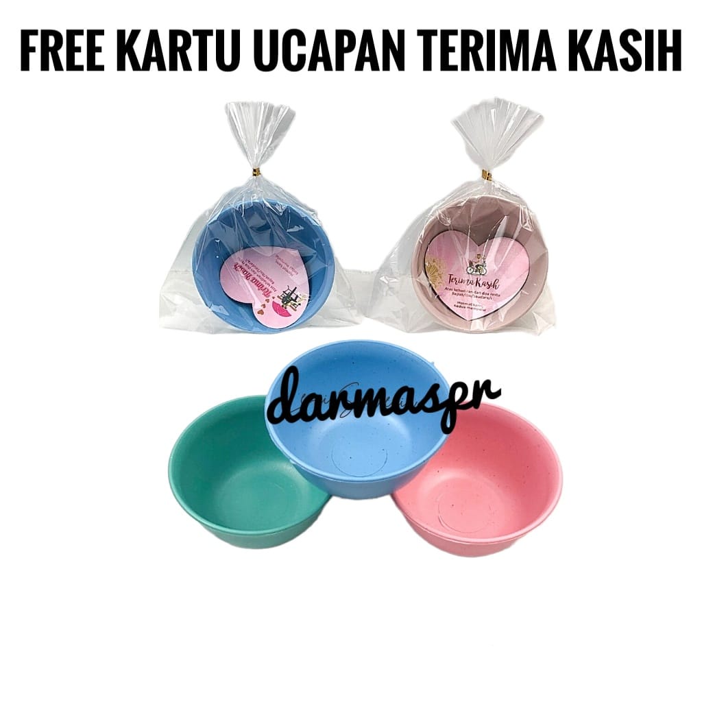 TERBARU SOUVENIR MANGKOK ( isi 100pcs ) mangkok bulat warna soft kemasan plastik