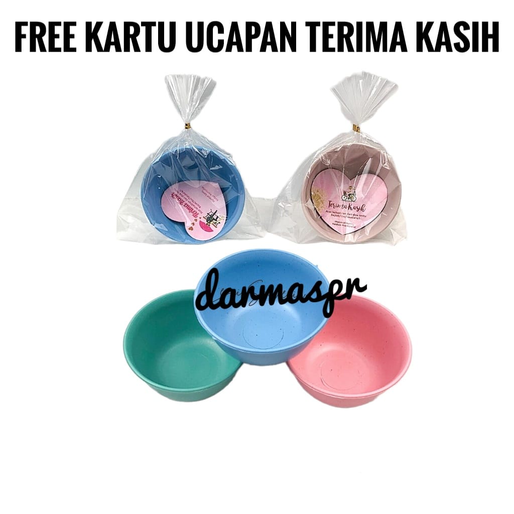 TERBARU SOUVENIR MANGKOK ( isi 50pcs ) mangkok bulat warna soft kemasan plastik