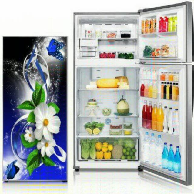 Bunga stiker kulkas 1 pintu