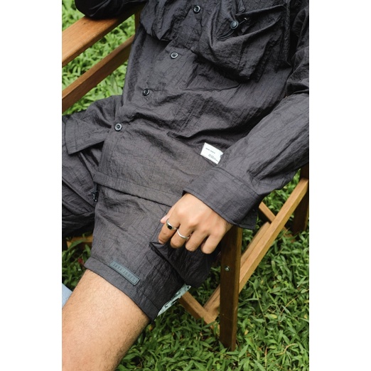 JAVAJONES One Set Nylon Shirt and Shorts –Black