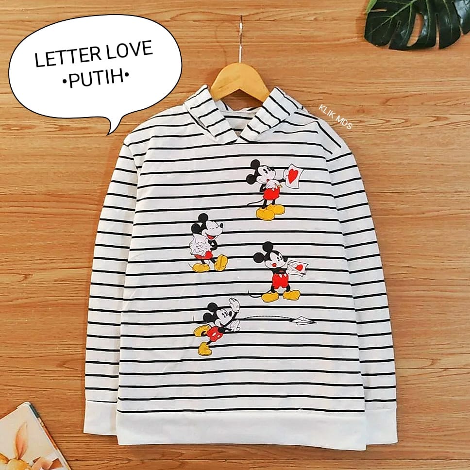 Sweater Hoodie  Anak Perempuan - Baju Atasan Abg Remaja Cewek - Letter Love 110