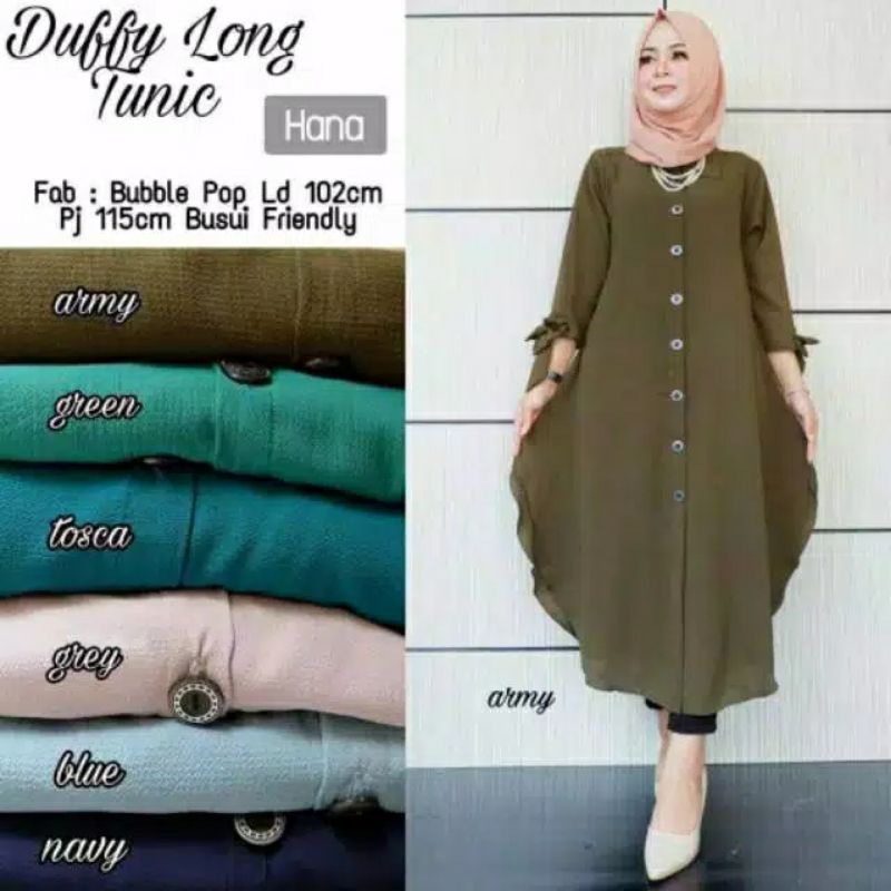 Duffy long tunik busui wanita jumbo kekinian