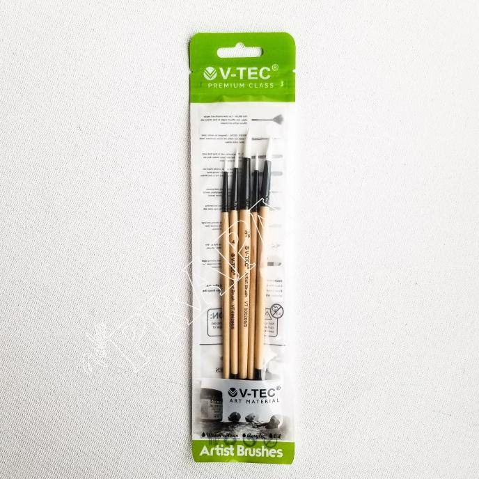 

Ready stock] Kuas Lukis V-TEC sets / V-TEC Paint Brush sets