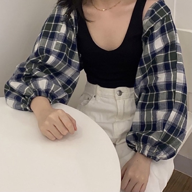 Gwen Bolero/ Flanel Bolero/ Flanel Crop Cardigan/ Flanel Oversize Crop Cardigan/ Tartan Bolero