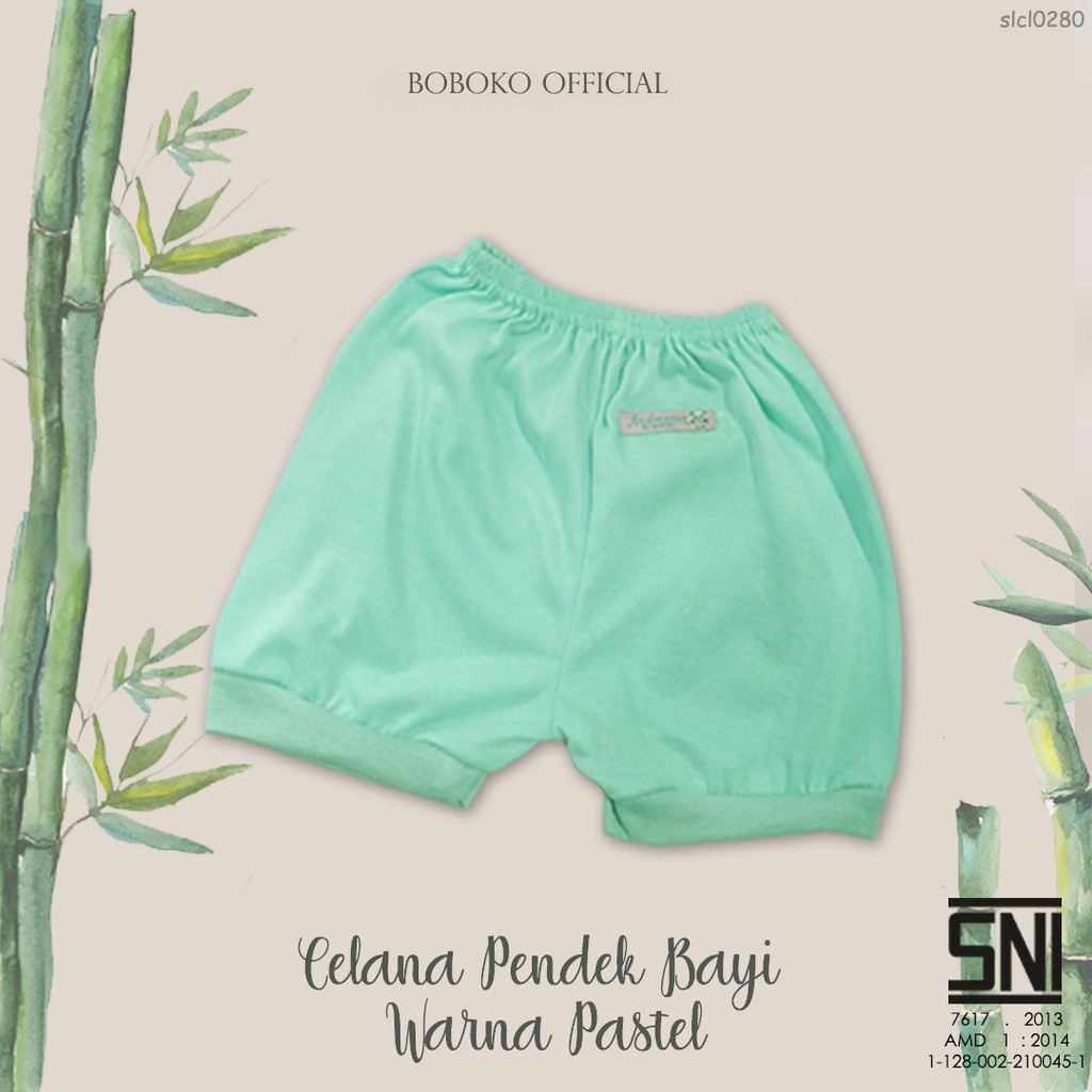 BOBOKO Celana Pendek Bayi Warna Pastel set 0-4 bulan