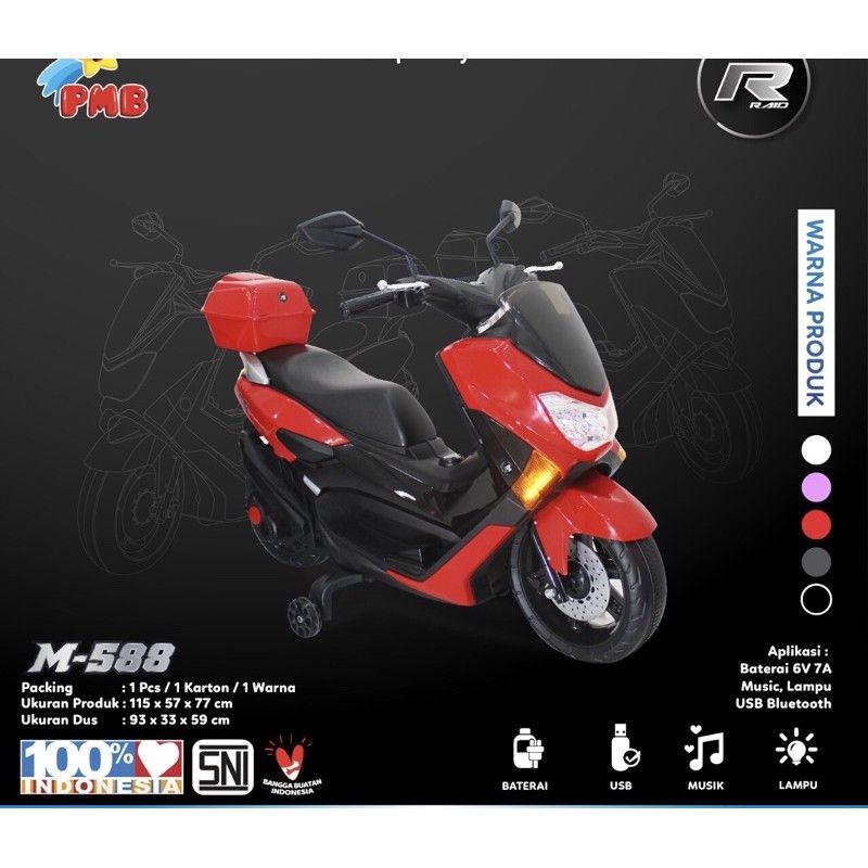 TERMURAH MOTOR AKI ANAK NMAX SNI PMB M588