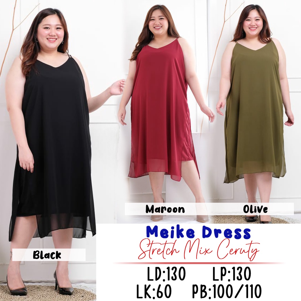 MEIKE DRESS TANKTOP WANITA BIGSIZE MURAH JUMBO