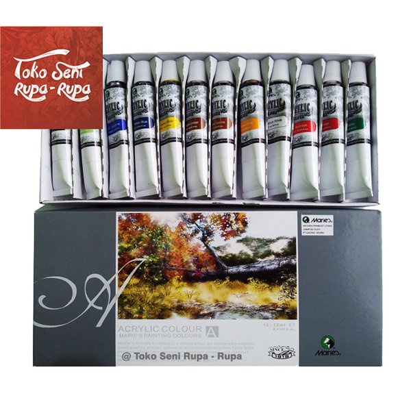 

Cat Akrilik Cat Lukis Cat Acrylic Cat Lukis Kanvas Acryic Colour Maries 12Pcs colour Diskon