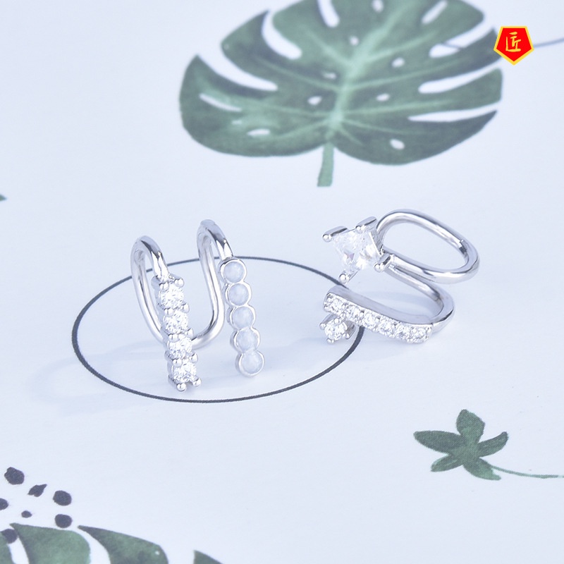 [Ready Stock]Fashion S925 Silver Double-Layer Ear Clip without Piercing