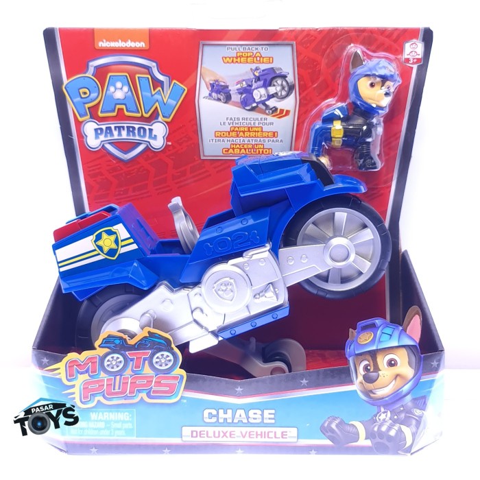 Paw Patrol Moto Pups Chase Deluxe Pull Back Motorcycle Vehicle