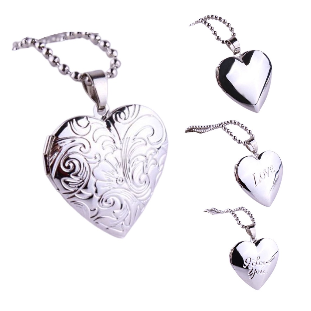 Hu Hu Hu Hu Hu Alat Bantu Pasang Kacamata♡ Kalung Rantai Dengan Liontin Locket Foto Memorial Romantis Untuk Anniversary