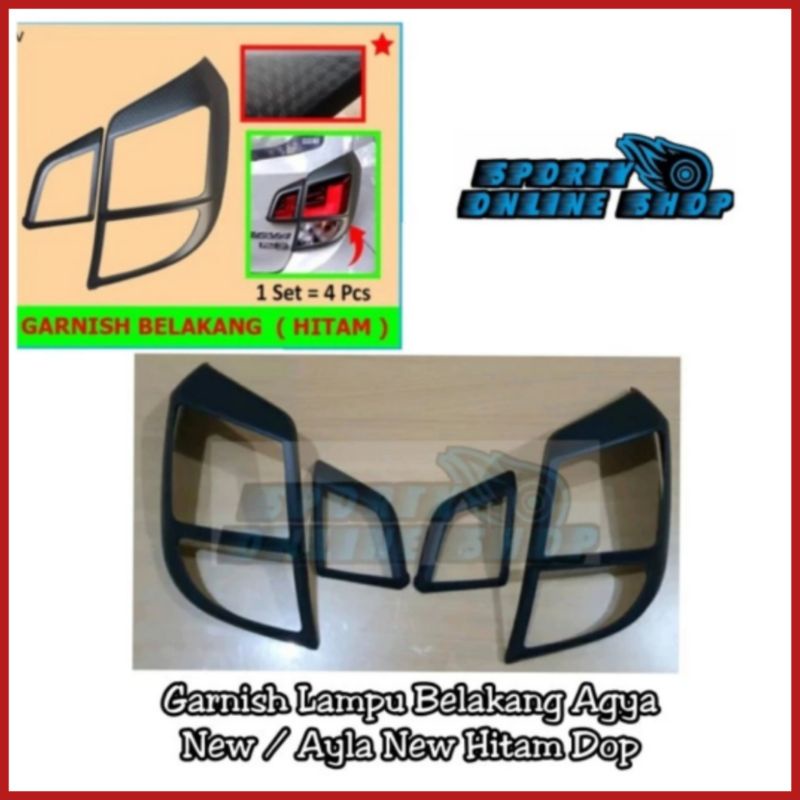 Garnish Lampu Agya New / Ayla New Warna Hitam Dop