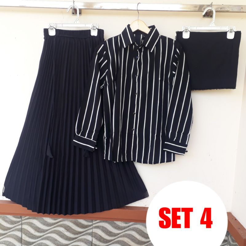 REALPICK 3 IN 1 SETELAN KEMEJA MONALISA ORIGINAL MOTIF SALUR RIZQI COLLECTION