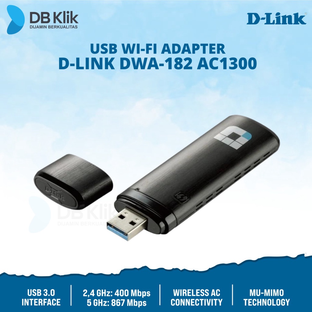 USB Wireless Adapter D-Link DWA-182 AC1300 Dual Band - DLink DWA 182