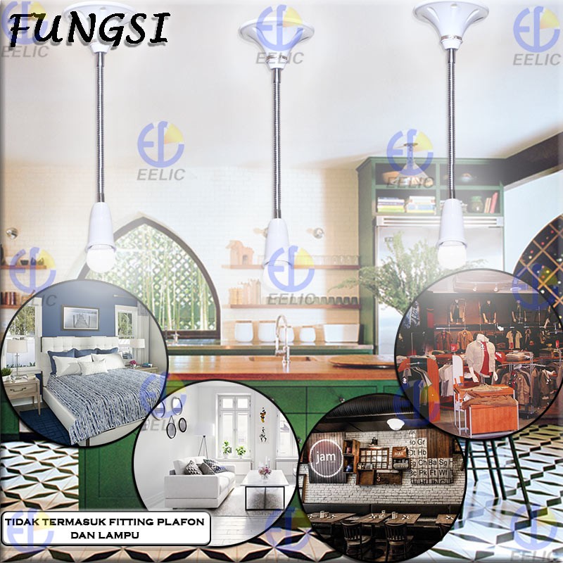 EELIC FIF-49CM FITTING FLEXIBLE LAMPU HOLDER E-27 FLEXIBLE EXTENSION FLEXIBLE EXTENSION E-27
