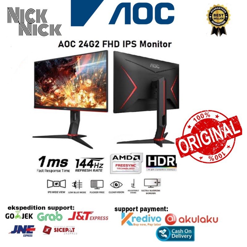 PROMO Cuci Gudang HP AOC 24G2 24 inch HDR 144hz